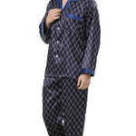 Men's Print Sleepwear Silk Satin Pajamas Set