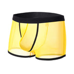 3 Pack Men's Semi-Sheer High-Stretch Skin-Friendly Mesh Breathable Trunks