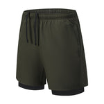 Men's Solid Color Anti-Exposure Liner & Breathable Running Activewear Shorts
