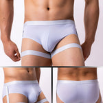 Men’s Sexy Solid Color Suspender Briefs