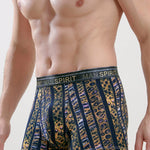 Men's Ice Silk Sexy Breathable Printed Boxers Briefs
