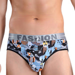 3 Pack Men's Cartoon Modal Printed Briefs And Trunks
