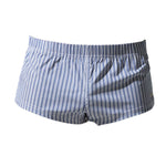 2 Pack Men's Breathable Cotton Classic Pinstripe Home Shorts