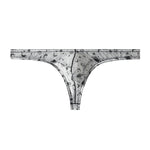 4 Pack Men's Trendy Prints U-Pouch Mesh & Breathable Thongs