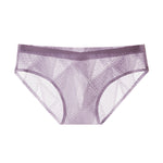 4 Pack Men's Lace Jacquard Ice Silk Ultra Thin Breathable Briefs