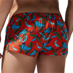 2 Pack Men's Banana Print Cotton Lounge Shorts with Button Fly