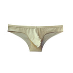 4 Pack Men's 3D U-Pouch Low Rise Ice Silk Cooling Satin Bikinis