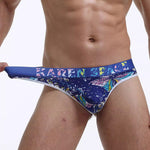 3 Pack Men's Trendy Prints Comfort U-Pouch Design Mesh Breathable Thongs