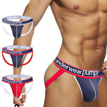 2 Pack Men's Sexy Elastic Waist Micro Mesh Cup Thong