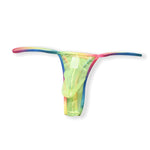 3-pack Men's Sexy Rainbow Transparent Convex Pouch Breathable Thong