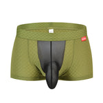 Men's Low-Rise Mesh Trunks – Breathable Nylon with 3D Pouch Support