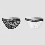 2 Pack Men's Sheer Mesh Low-Rise Breathable Briefs