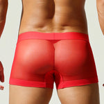 2 Pack Men's Stay-Put Fit Lightweight & Airy Solid Color Semi-Transparent Trunks