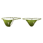 4 Pack Men's Low Rise Sexy Letter Embroidery Lace-Up Thongs