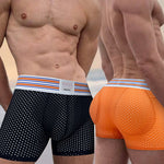 2 Pack Men's Breathable Mesh Butt-Lifting 3D Enhancing Design Seamless Shapewear