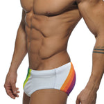 Men’s Rainbow Stripes Swim Briefs with Removable Pad