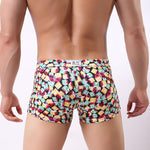 Men's Printed Skinny Swim Trunks With Drawstring