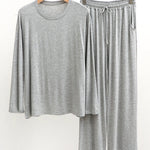 Modal Men's Long Sleeve Long Pants Pajamas | Deep Pocket Thin Plus Size Soft Breathable Loungewear