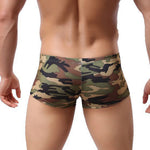 Men’s Camo Print Trunks With U Convex Front Pouch