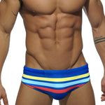 Men's 4-Way Stretch Perfect Fit Colorful Striped Swim Briefs