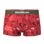 2 Pack Men's Seamless Comfort Playful Style Prints Breathable Trunks