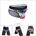 2 Pack Men's Stretch Fit Doodle Print Low-Rise Briefs