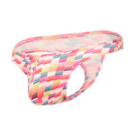 4 Pack Men's U-Pouch Playful Prints Moisture-Wicking Low-Rise Thongs