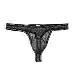 2 Pack Men's Mid-Rise Ultra-Soft Sexy Lace Cooling Support Thong