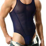 Men's Sexy Mesh Wrestling Singlet Bodysuit