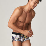 2 Pack Men's Bold Prints Comfy Waistband Stretch Fit Soft Trunks