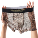 4 Pack Men's Seamless Comfort No-Roll & Breathable Leopard Print Trunks