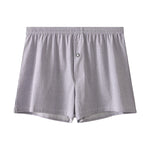 3 Pack Men's Cotton Breathable Striped Button Fly Loose Fit Home Shorts
