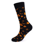 4 Pairs Pumpkin Personality Skeleton Cartoon Trendy Cotton Crew Socks