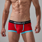 2 Pack Men's Stretch Cotton Breathable Colourway Contrast Trunks