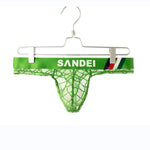 3 Pack Men's Low-Rise Lace Sexy Mesh Briefs And Thongs