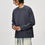Versatile Long-Sleeve Crewneck Sweatshirt with Small Neckline