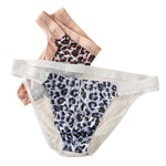 3 Pack Men's Leopard Print Sexy Low-Rise U-Pouch Design Breathable Comfort Bikini