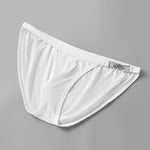 2 Pack Men's U-Shaped Pouch Low-Rise Metal-Clasp Thin Briefs