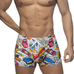 Men's Low-Rise Printed Quick-Dry Sport & Vacation Seamless Comfort Swim Shorts