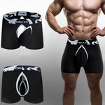 Men's Detachable Pouch Easy-Access Open Fly Modal Split-Crotch Boxers Briefs