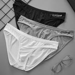 2 Pack Men's U-Shaped Pouch Single Layer Moisture-Wicking Comfortable Sexy Bikini