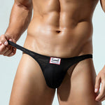 2 Pack Men's Sexy Breathable Mesh Thongs with High Stretch