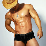2 Pack Men's Sporty Breathable U Convex Pouch Trunks