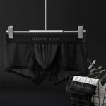 2-Pack Men's Breathable Mesh Ice Silk U-convex Low Waist Boxer Briefs