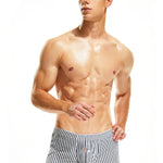 2 Pack Men’s Classic Striped Trunks with Button Fly