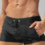 Men's Solid Color Breathable Stretch Swim Trunks