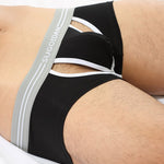 3 Pack Men’s Sexy Cutout Trunks with Lift-up Pouch