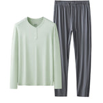60S Modal Men's Solid Color Pajama Set | Comfortable Casual Wear for All Seasons