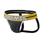 2 Pack Men's Sexy Star Print Low-Rise Breathable Comfort Trendy Briefs & Jockstrap
