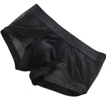 2 Pack Men's Stay-Put Fit Lightweight & Airy Solid Color Semi-Transparent Trunks